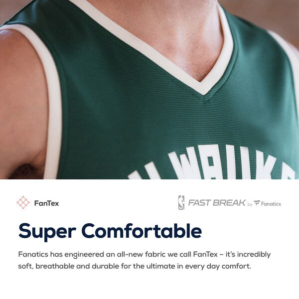 Milwaukee Bucks Youth Fast Break Custom Replica Jersey Hunter Green - Icon Edition - Image 6