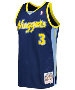 Alternative view of Allen Iverson Denver Nuggets  Hardwood Classics Swingman Jersey - Navy