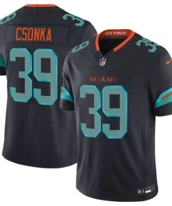 Larry Csonka Miami Dolphins Nike 2025 RIVALRIES Vapor Limited Jersey - Pitch Blue