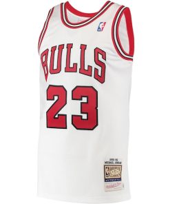 Alternative view of Michael Jordan Chicago Bulls  1995 Hardwood Classics Authentic Jersey - White