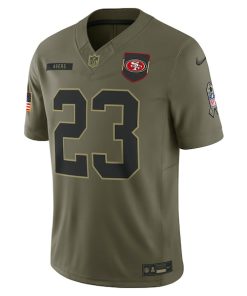 Alternative view of Christian McCaffrey San Francisco 49ers Nike 2025 Salute to Service Limited Jersey - Olive