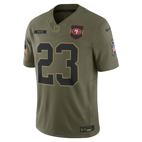 Christian McCaffrey San Francisco 49ers Nike 2025 Salute to Service Limited Jersey - Olive - Image 2