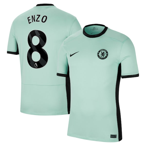 Enzo Fern¨¢ndez Chelsea Nike 2023/24 Third Stadium Replica Player Jersey - Mint/Blue/Navy - Image 2