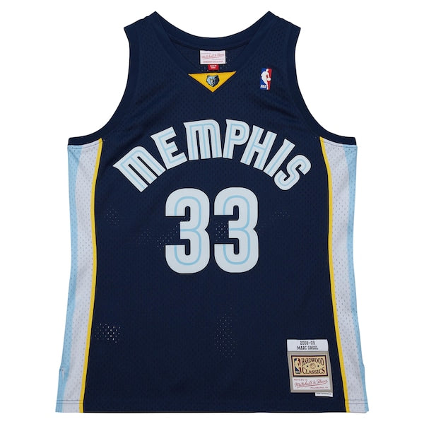 Marc Gasol Memphis Grizzlies 2008/09 Hardwood Classics Swingman Throwback Jersey - Navy - Image 2
