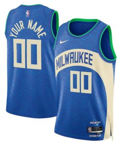 Milwaukee Bucks Nike Unisex 2023/24 Custom Swingman Jersey - Royal - City Edition