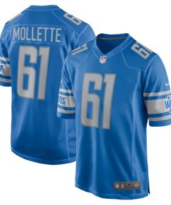 Alex Mollette Detroit Lions Nike Team Game Jersey - Blue