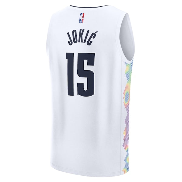 Nikola Jokic Denver Nuggets 2024/25 Fast Break Player Jersey - City Edition - White - Image 3