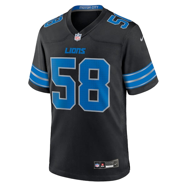 Penei Sewell Detroit Lions Nike 2nd Alternate Game Jersey - Black - Image 3
