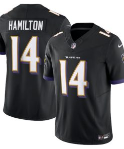 Alternative view of Kyle Hamilton Baltimore Ravens Nike Alternate  Vapor F.U.S.E. Limited Jersey - Black/Purple