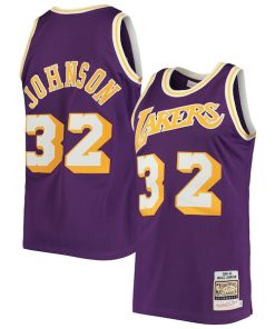 Magic Johnson Los Angeles Lakers 1984/85 Hardwood Classics Authentic Jersey - Purple/Gold