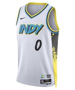 Alternative view of Tyrese Haliburton Indiana Pacers Nike Unisex 2024/25 Swingman Player Jersey - City Edition - White