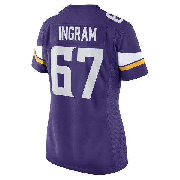 Ed Ingram Minnesota Vikings Nike Women's Game Player Jersey - Purple - Image 3