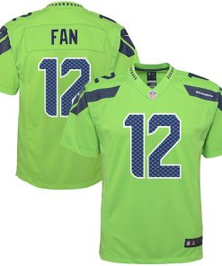 12th Fan Seattle Seahawks Nike Youth Game Jersey - Neon Green