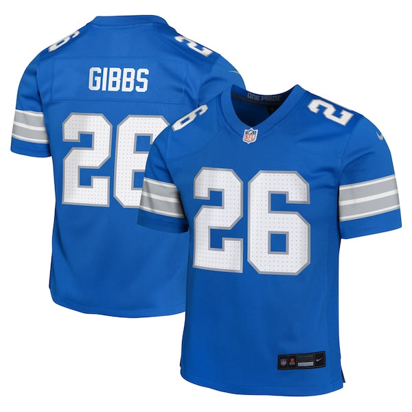 Jahmyr Gibbs Detroit Lions Nike Youth Team Player Game Jersey - Blue - Image 2