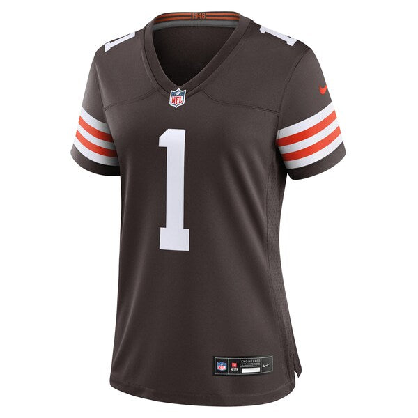 Number 1 Bride Cleveland Browns Nike Women's Game Jersey - Brown - Image 2