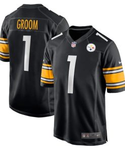 Number 1 Groom Pittsburgh Steelers Nike Game Jersey - Black