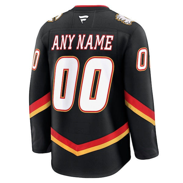Calgary Flames Alternate Premium Custom Jersey - Black/Red/White - Image 7
