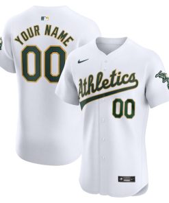 Oakland Athletics Nike Home Elite Custom Jersey - White
