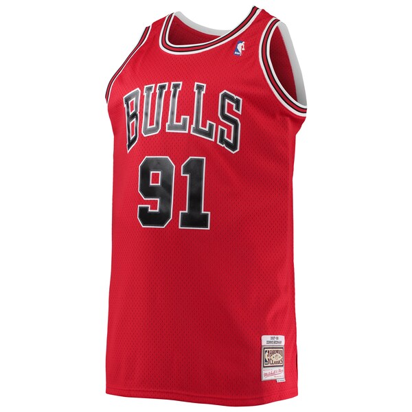 Dennis Rodman Chicago Bulls 1997/98 Big & Tall Hardwood Classics Swingman Jersey - Red - Image 2