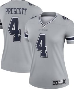 Dak Prescott Dallas Cowboys Nike Women's Inverted Legend Jersey - Gray