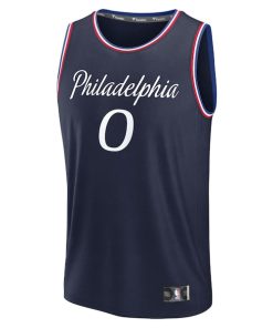 Alternative view of Tyrese Maxey Philadelphia 76ers  2025/26 City Edition Fast Break Jersey - Navy