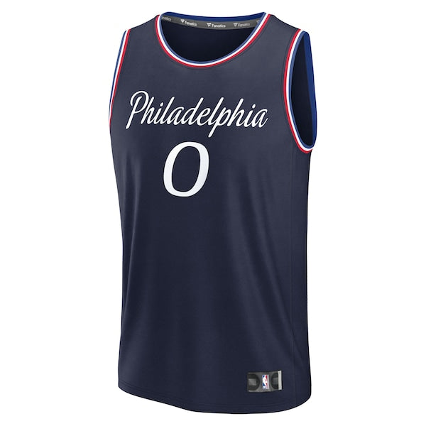 Tyrese Maxey Philadelphia 76ers 2025/26 City Edition Fast Break Jersey - Navy - Image 2