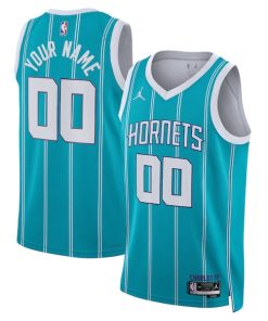 Charlotte Hornets Jordan Brand Unisex Swingman Custom Jersey Teal - Icon Edition