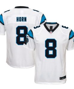 Alternative view of Jaycee Horn Carolina Panthers Nike Youth Game Jersey - White/Blue