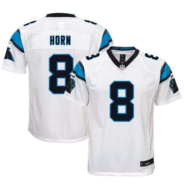 Jaycee Horn Carolina Panthers Nike Youth Game Jersey - White/Blue - Image 2