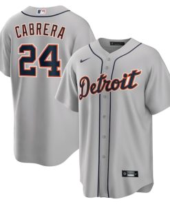 Miguel Cabrera Detroit Tigers Nike Road Replica Player Name Jersey - Gray/White