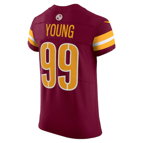 Chase Young Washington Commanders Nike Vapor Elite Jersey - Burgundy/Black/White - Image 4