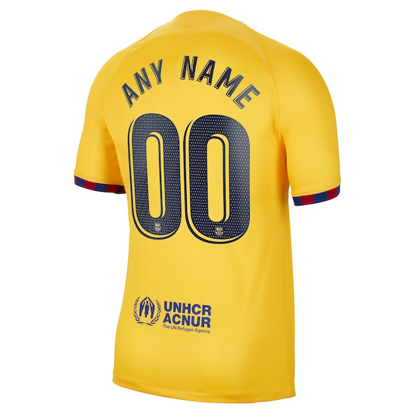 Barcelona Nike 2022/23 Fourth Breathe Stadium Replica Custom Jersey - Yellow - Image 3