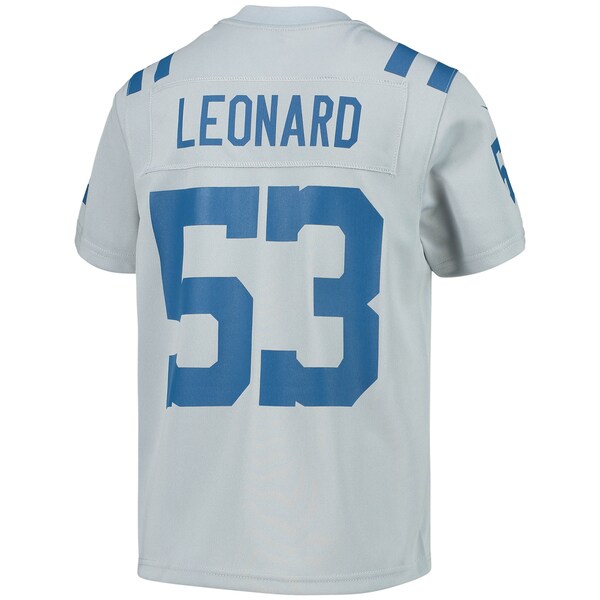 Shaquille Leonard Indianapolis Colts Nike Youth Inverted Team Game Jersey - Gray - Image 2