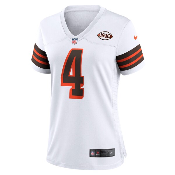 Deshaun Watson Cleveland Browns Nike Women's Player Jersey - White/Brown - Image 3