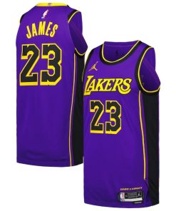LeBron James Los Angeles Lakers Jordan Brand Authentic Player Jersey - Statement Edition - Purple