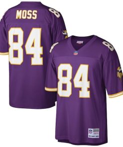 Alternative view of Randy Moss Minnesota Vikings Big & Tall 1998 Retired Player Replica Jersey - Purple/White