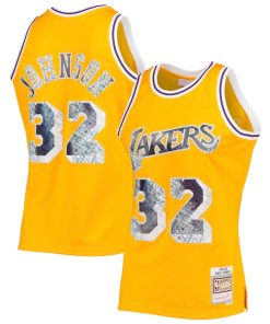 Magic Johnson Los Angeles Lakers 1984/85 Hardwood Classics NBA 75th Anniversary Diamond Swingman Jersey - Gold