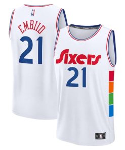 Joel Embiid Philadelphia 76ers  Youth 2024/25 Fast Break Player Jersey - City Edition - White