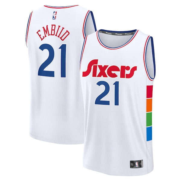 Joel Embiid Philadelphia 76ers 2024/25 Fast Break Player Jersey - City Edition - White