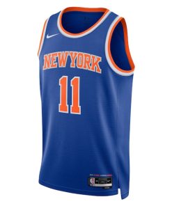 Alternative view of Jalen Brunson New York Knicks Nike Unisex Swingman Jersey - Icon Edition - Blue