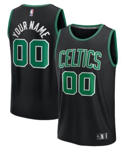 Alternative view of Boston Celtics  Fast Break Custom Jersey - Statement Edition - Black/White/Kelly Green