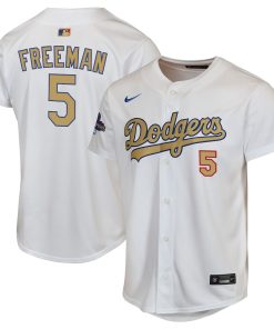Freddie Freeman Los Angeles Dodgers Nike Youth 2025 Gold Collection Limited Jersey - White