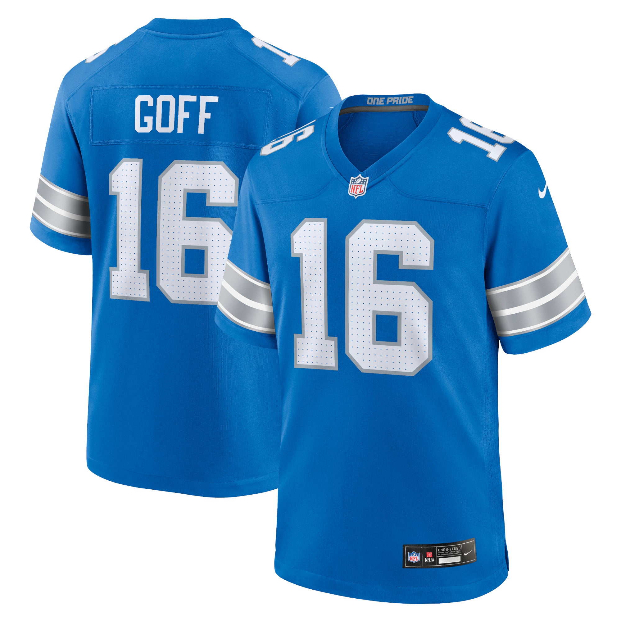 Jared Goff Detroit Lions Nike 2nd Alternate Game Jersey - Black/Blue - Image 5