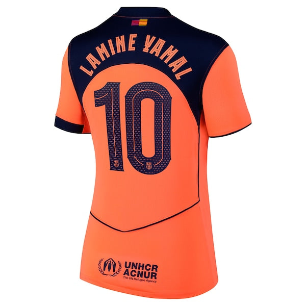 Lamine Yamal Barcelona Nike Women's 2025/26 Third Replica Player Jersey - Orange - Image 4