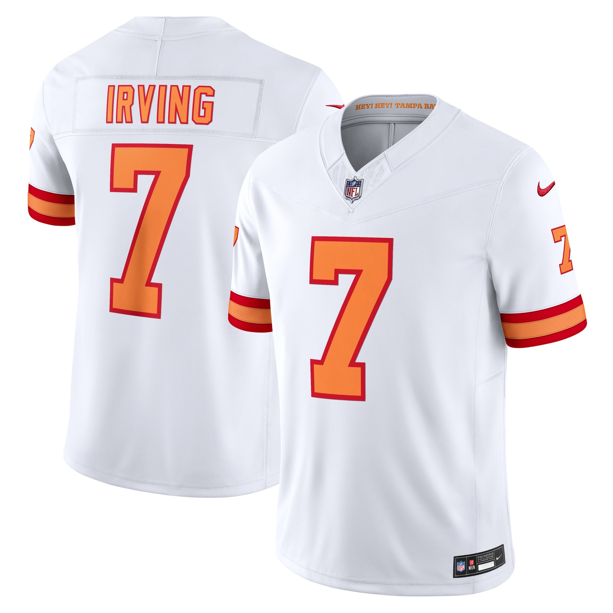 Bucky Irving Tampa Bay Buccaneers Nike Alternate 2 Throwback Vapor F.U.S.E. Limited Jersey - Orange/White - Image 6