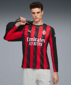 Alternative view of AC Milan Puma 2025/26 Home Replica Long Sleeve Jersey - Red