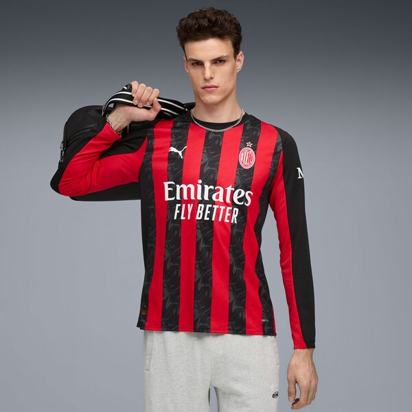 AC Milan Puma 2025/26 Home Replica Long Sleeve Jersey - Red - Image 2