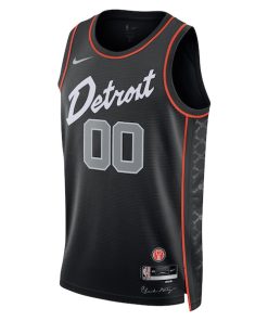 Alternative view of Detroit Pistons Nike Unisex 2023/24 Custom Swingman Jersey - Black - City Edition