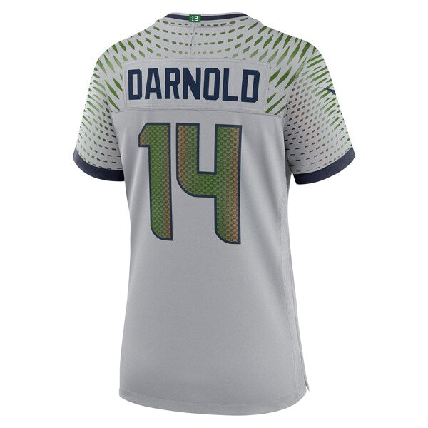 Sam Darnold Seattle Seahawks Nike Women's 2025 Rivalries Collection Game Jersey - Wolf Gray - Image 3