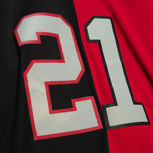 Deion Sanders Atlanta Falcons 1989 Split Legacy Replica Jersey - Black/Red - Image 4